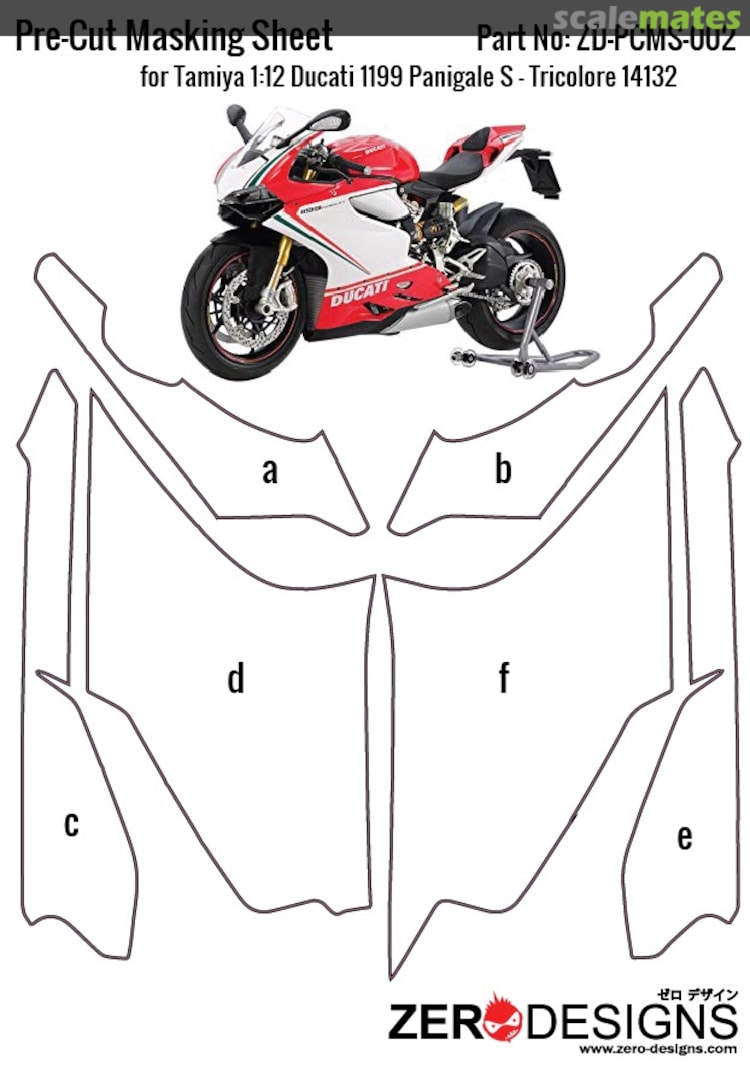 Boxart Ducati 1199 Panigale S Tricolore - Pre-Cut Masking Sheet ZD-PCMS-002 Zerodesigns