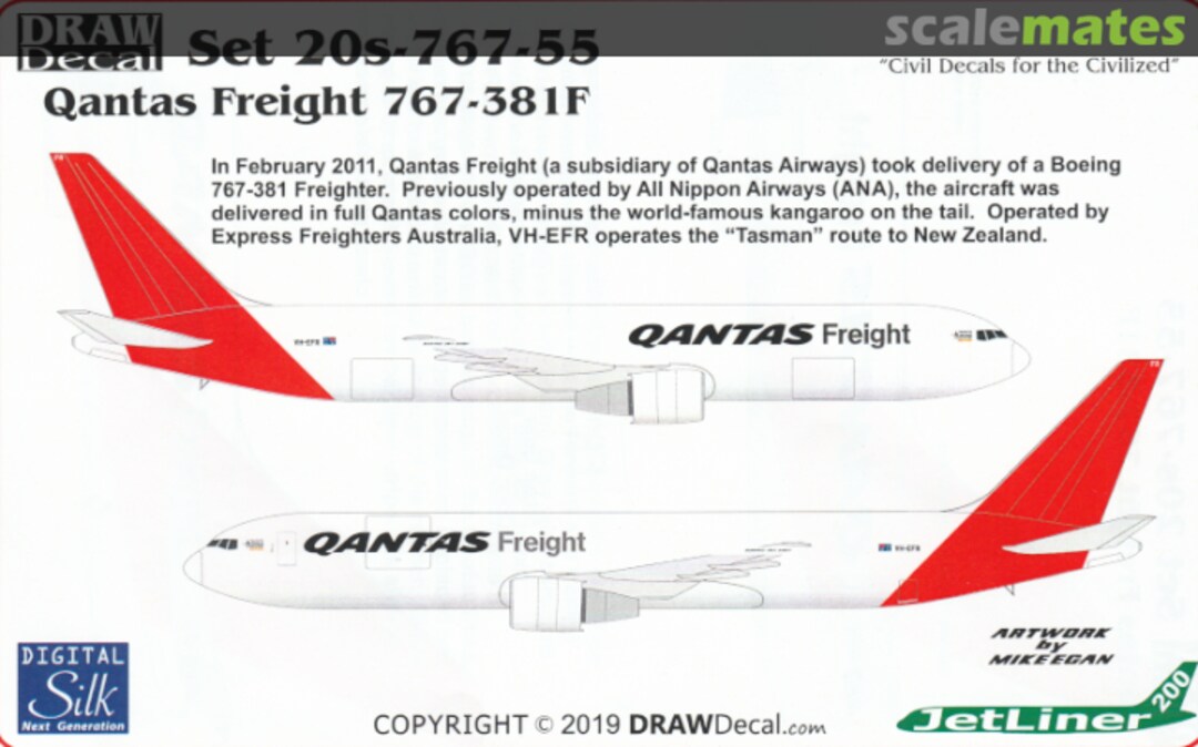 Boxart Qantas Freight 767-381F 20s-767-55 Draw Decal