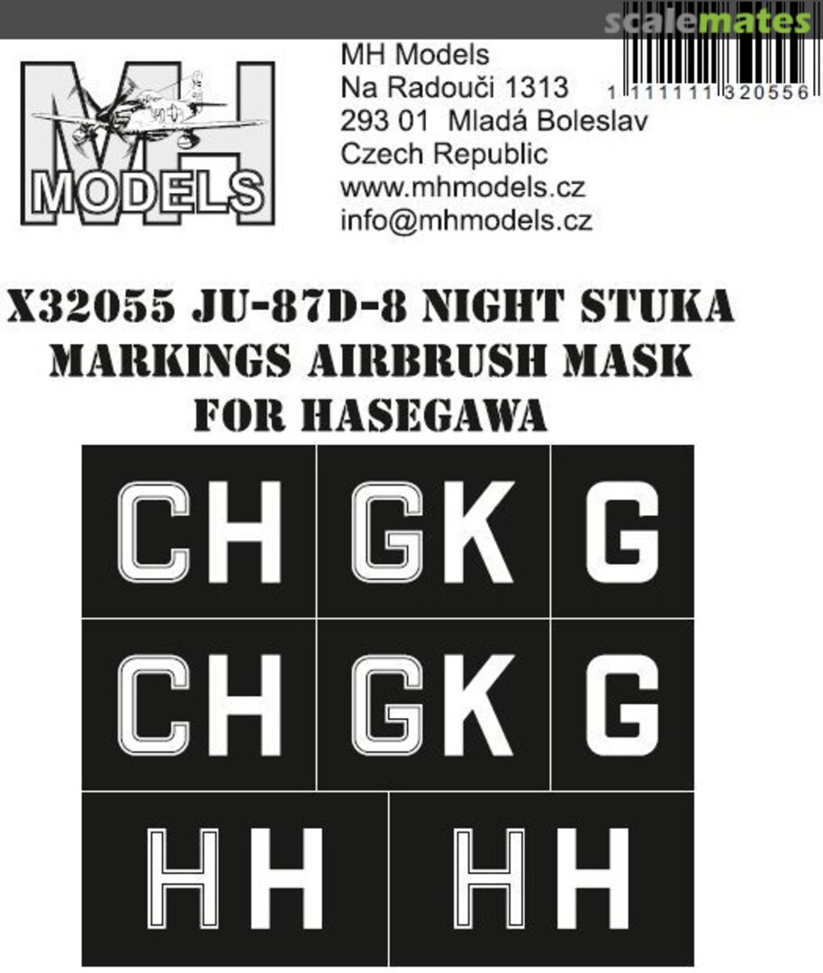 Boxart Ju-87D-8 Night Stuka Markings Airbrush Mask X32055 MH Models