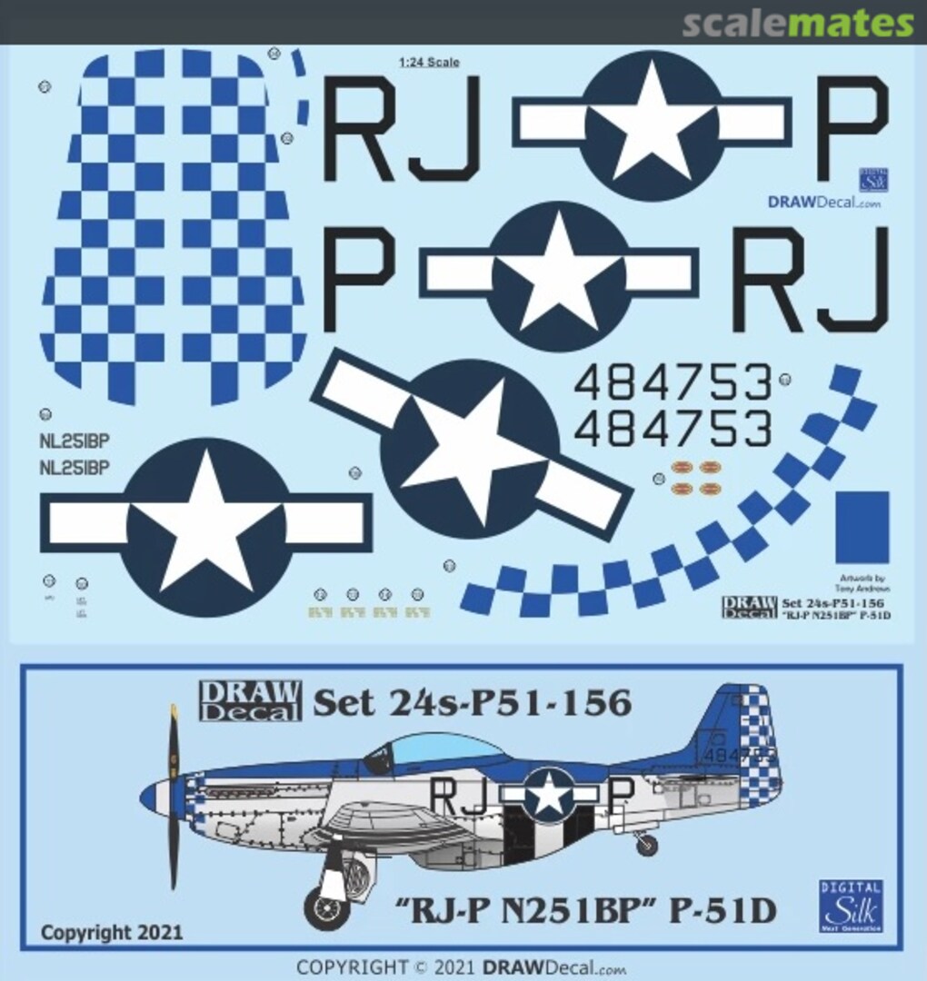 Boxart “RJ-P N251BP” P-51D 24-P51-156 Draw Decal