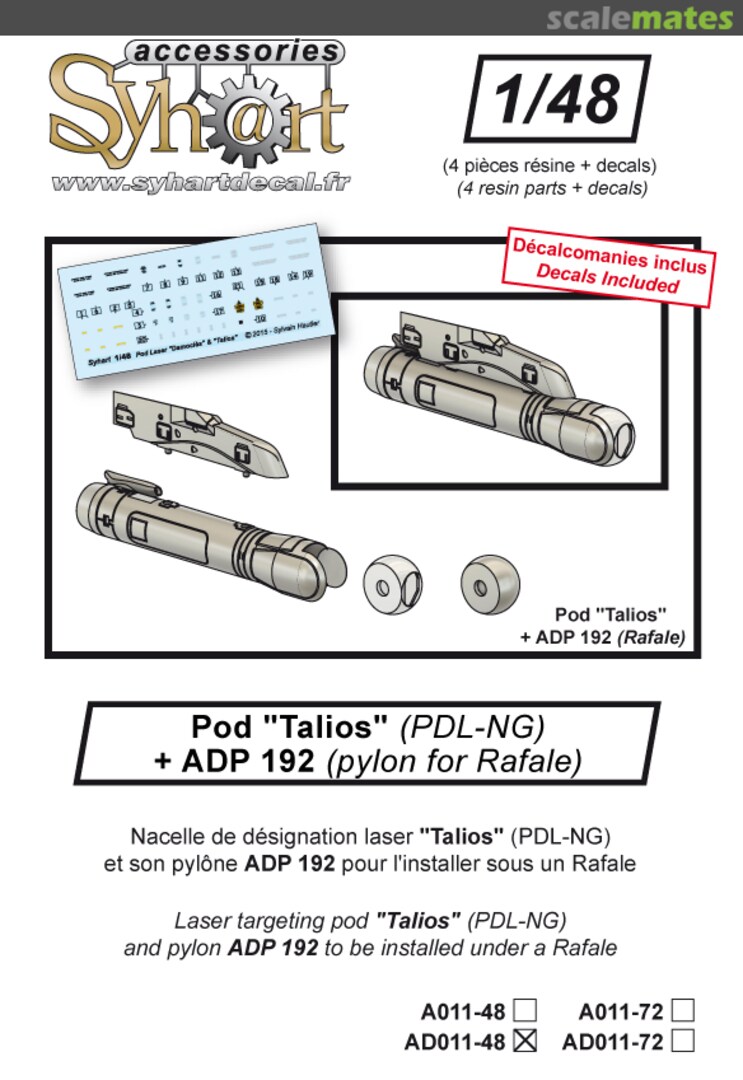 Boxart Pod "Talios" (PDL-NG) + ADP 192 pylon for Rafale AD011-48 Syhart