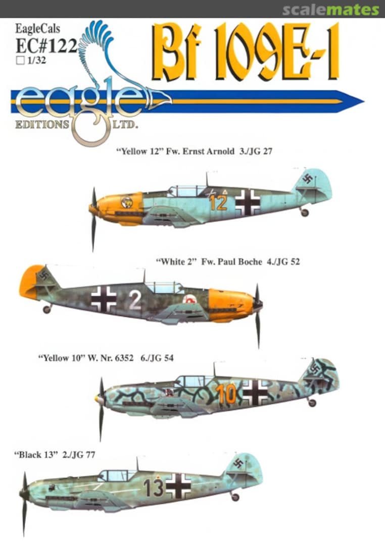 Boxart Bf 109E-1 EagleCals EC32-122 Eagle Editions