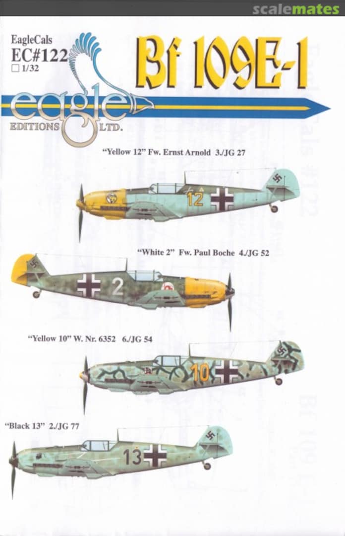 Boxart Bf 109E-1 EagleCals EC32-122 Eagle Editions