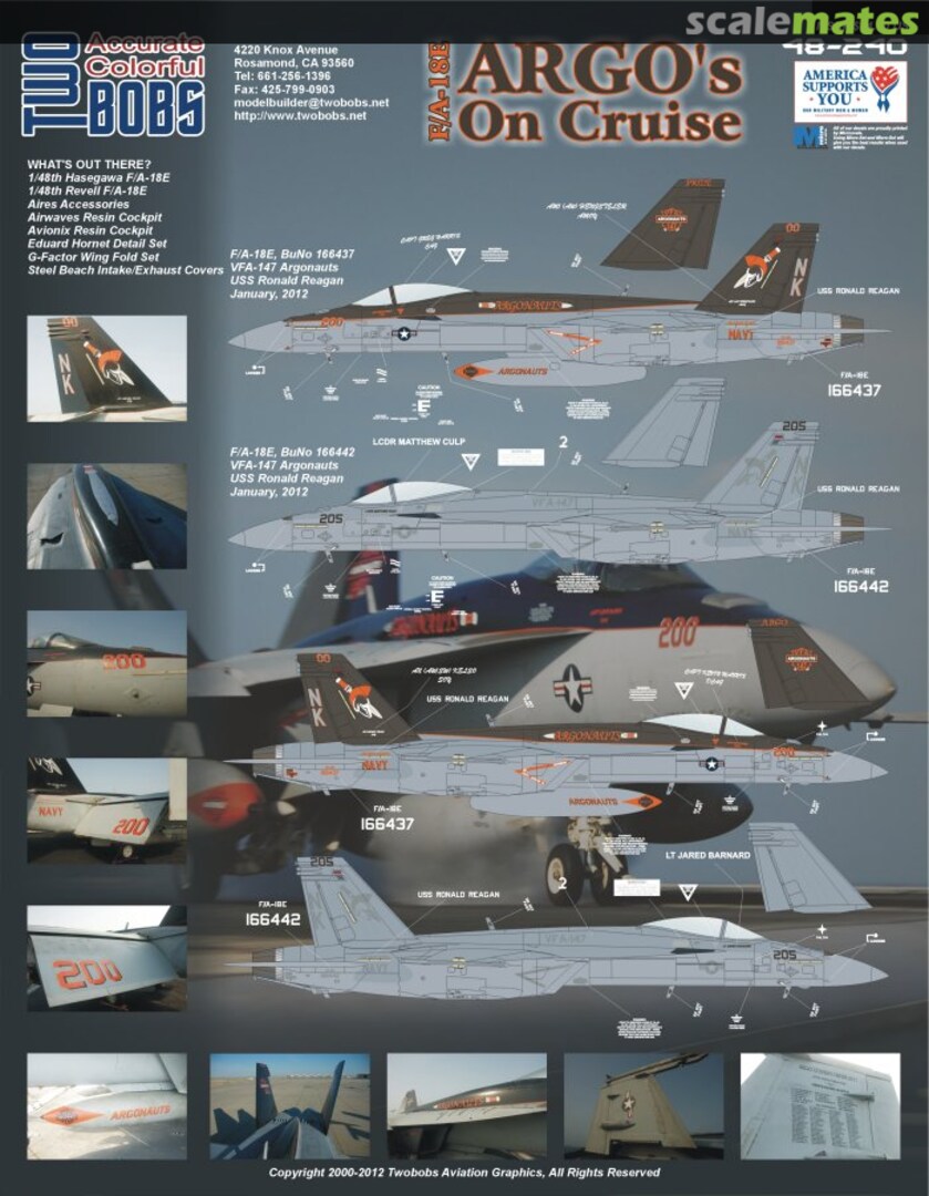 Boxart F/A-18E VFA-147 Argos on Cruise 48-240 TwoBobs Aviation Graphics