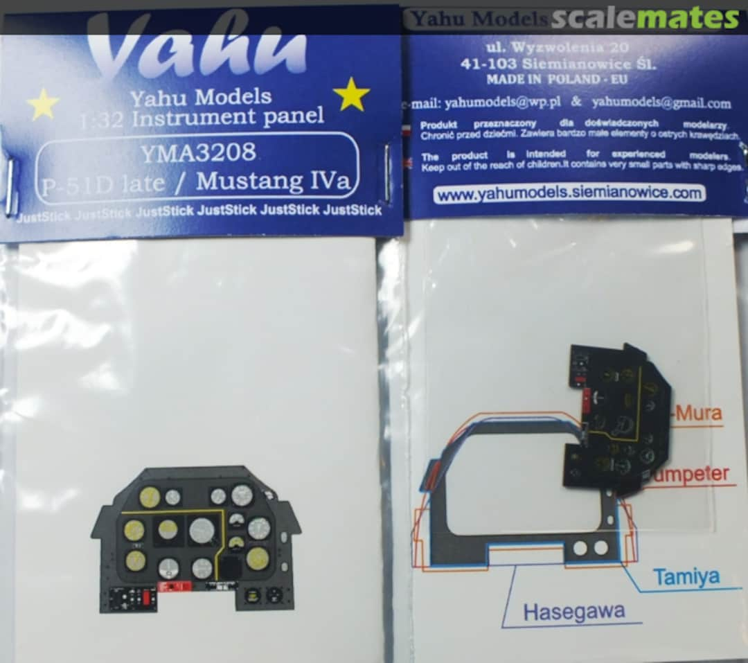 Boxart N.A. P-51 D late / Mustang IVa - Instrument Panel YMA3208 Yahu Models