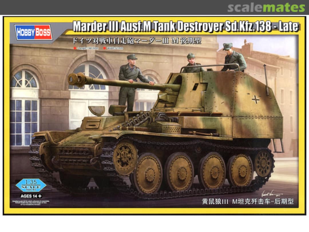 Boxart Marder III Ausf.M Tank Destroyer Sd.Kfz.138 - Late 80168 HobbyBoss