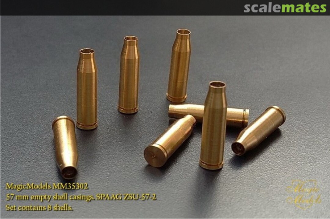 Boxart 57 mm empty shell casings. SPAAG ZSU-57-2 MM35302 Magic Models