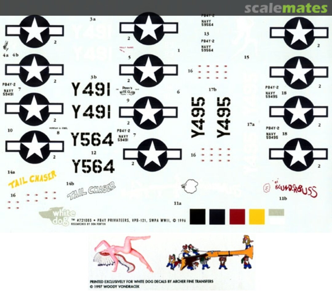 Boxart PB4Y-2s, SWPA 721003 White Dog Decals