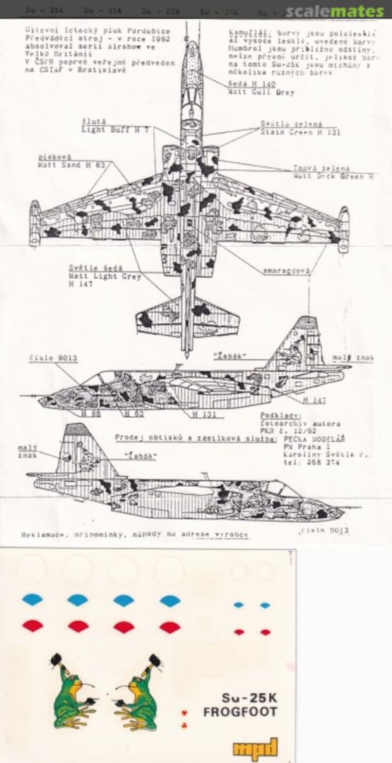 Boxart Su-25K  Mini Print Decal