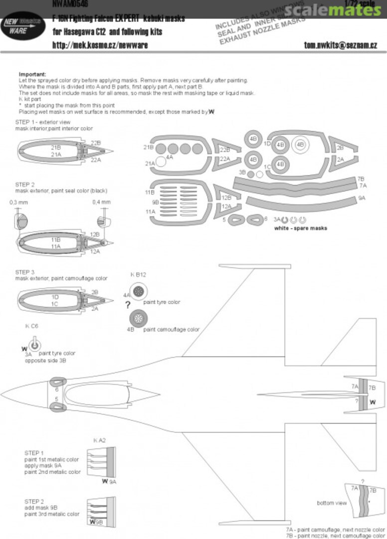 Boxart F-16 N Fighting Falcon EXPERT kabuki masks NWAM0546 New Ware