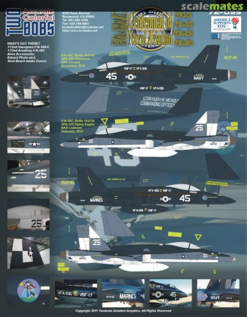 Boxart F/A-18A/C Centennial of Naval Aviation 72-095 TwoBobs Aviation Graphics