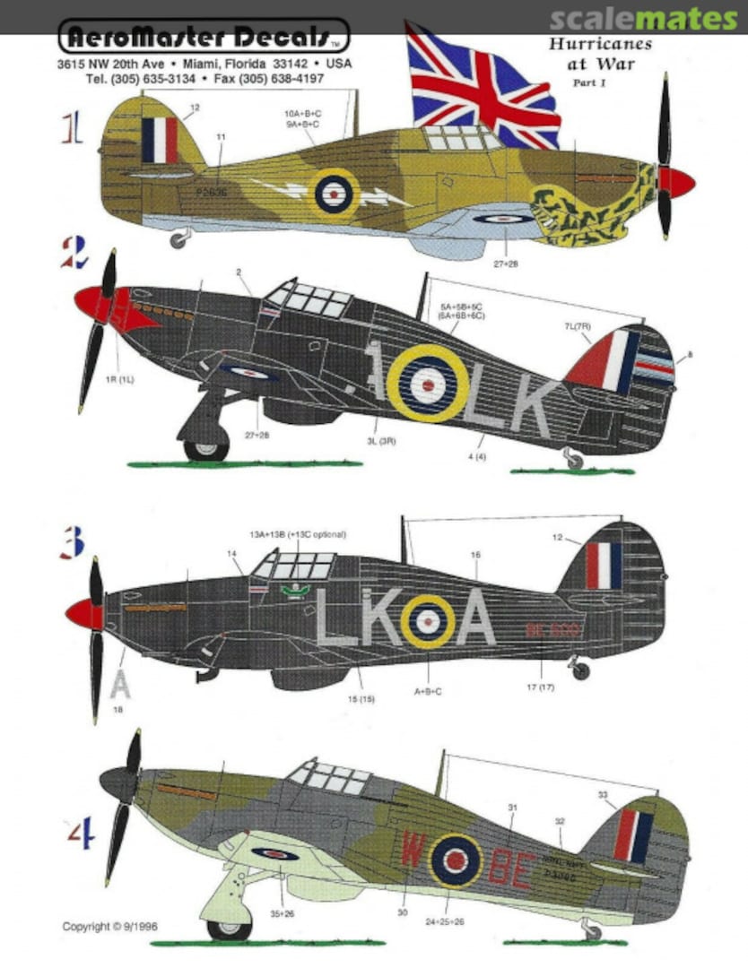 Contents Hurricanes at War Pt. I 72-134 AeroMaster