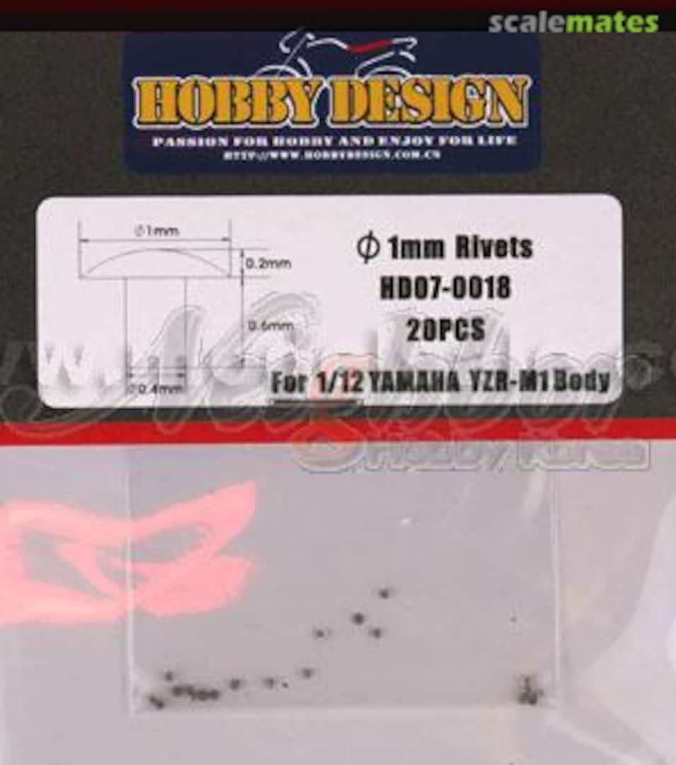 Boxart 1 mm Rivets HD07-0018 Hobby Design