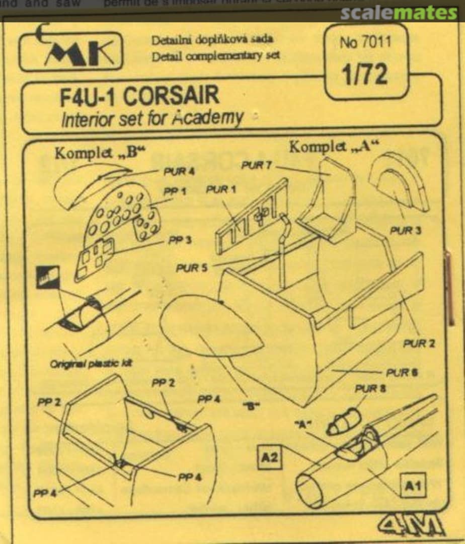 Boxart F4U-1 Corsair - Interior set 7011 CMK