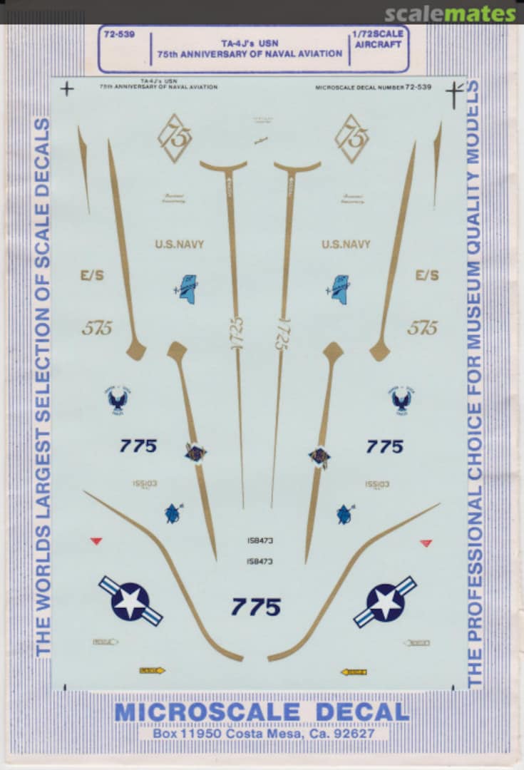 Boxart TA-4J's USN 75th Anniversary of Naval Aviation 72-539 Microscale