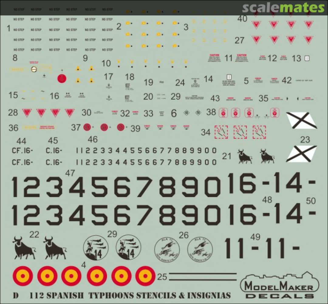 Boxart Spanish Typhoon's - stencils and insignias D72112 ModelMaker