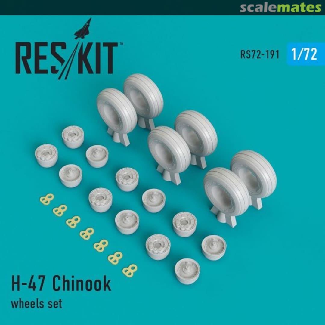 Boxart CH-47 Chinook - wheels set RS72-0191 ResKit