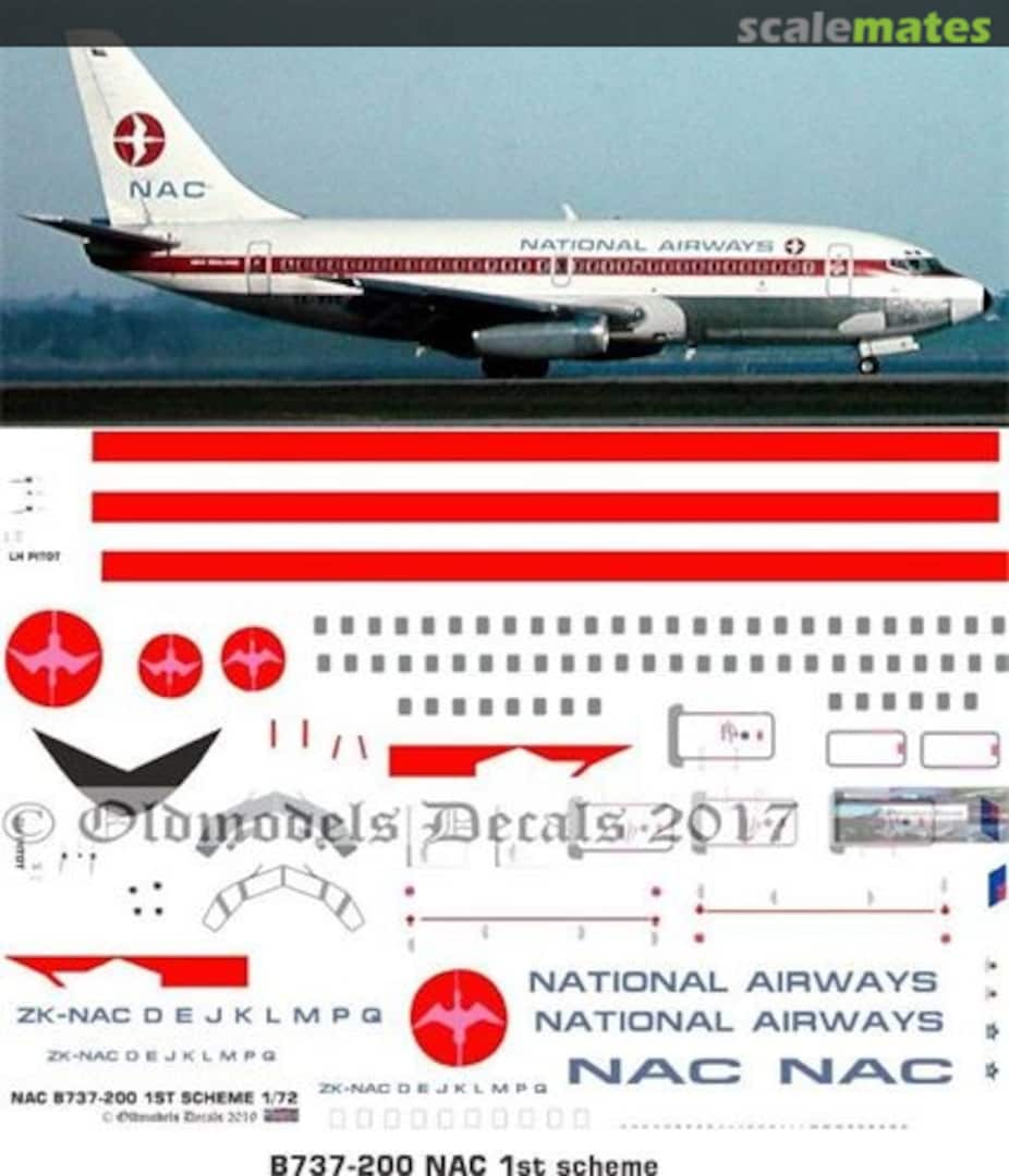 Boxart NAC 1st B737-200 OMD0045 Oldmodels Decals