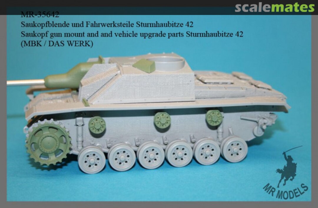 Boxart Saukopf gun mount and and vehicle upgrade parts Sturmhaubitze 42 MR-35642 MR Modellbau