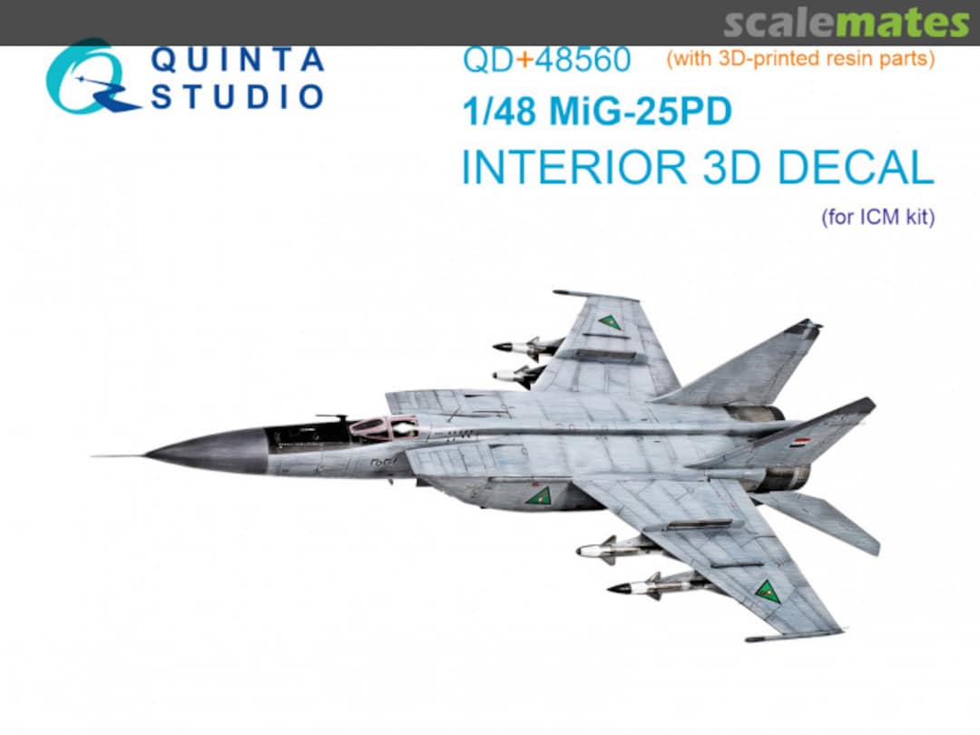 Boxart MiG-25PD interior 3D decals (with 3D-printed resin parts) QD+48560 Quinta Studio