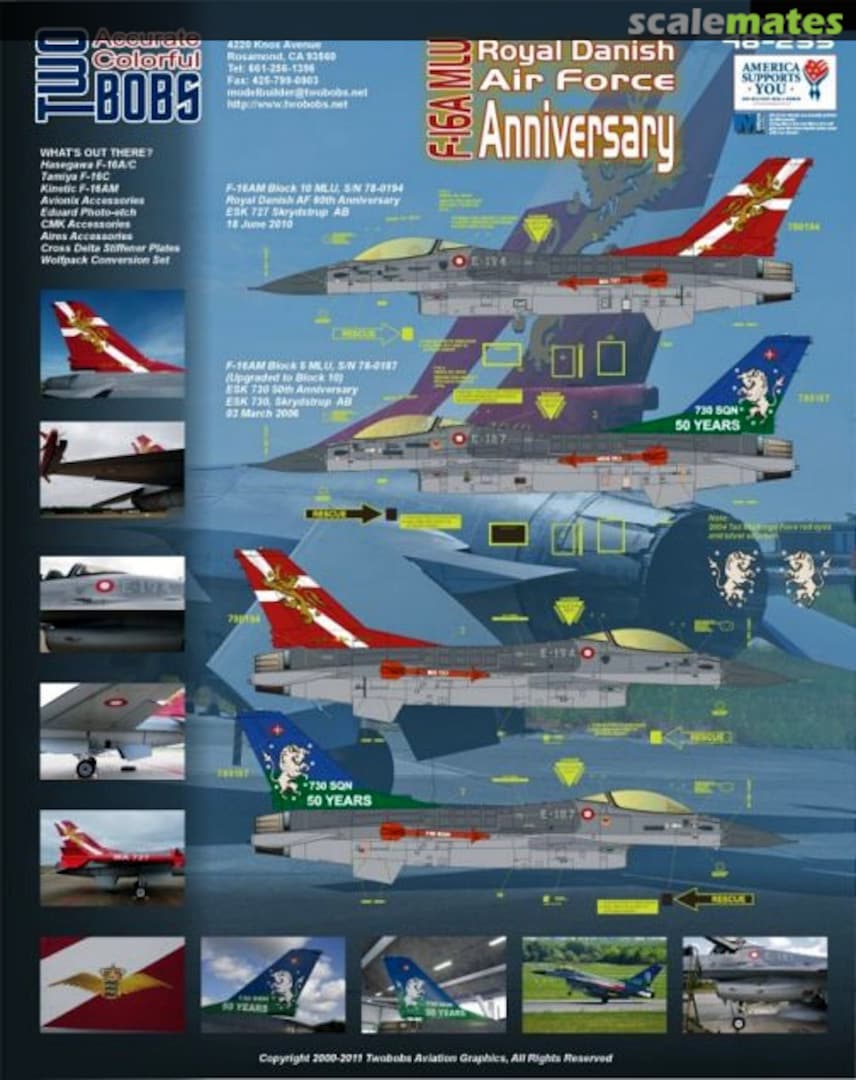 Boxart F-16A MLU Royal Danish Air Force Anniversary 48-235 TwoBobs Aviation Graphics