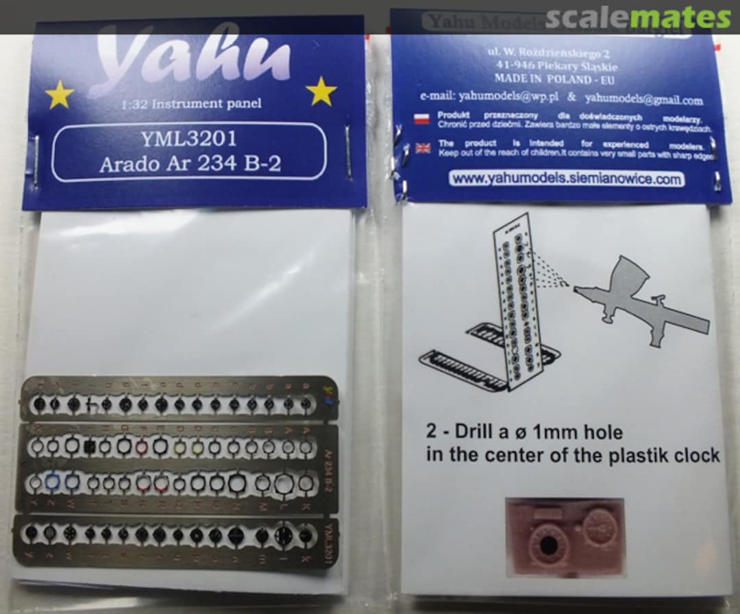 Boxart Ar 234 B-2 Instrument Panel YML3201 Yahu Models