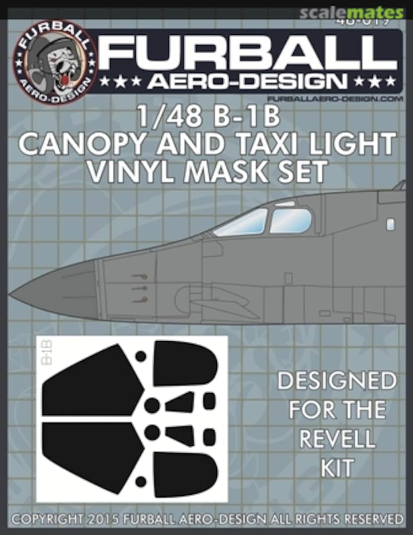 Boxart B-1B Canopy and Taxi Light Vinyl Mask Set 48-019 Furball Aero-Design