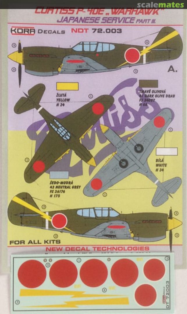 Boxart Curtiss P-40E "Warhawk" NDT72003 Kora Models