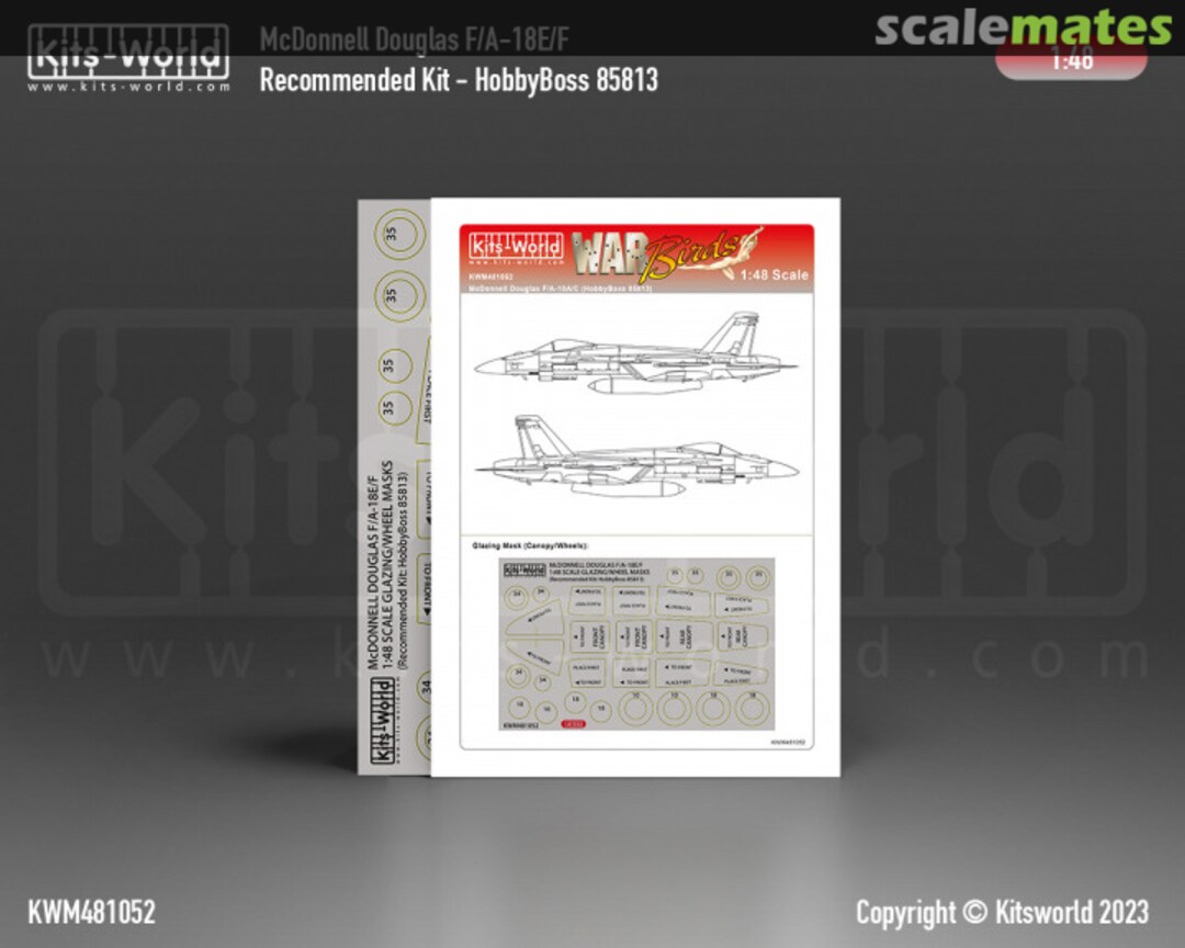 Boxart McDonnell Douglas F/A-18E/F glazing and wheel mask set KWM481052 Kits-World