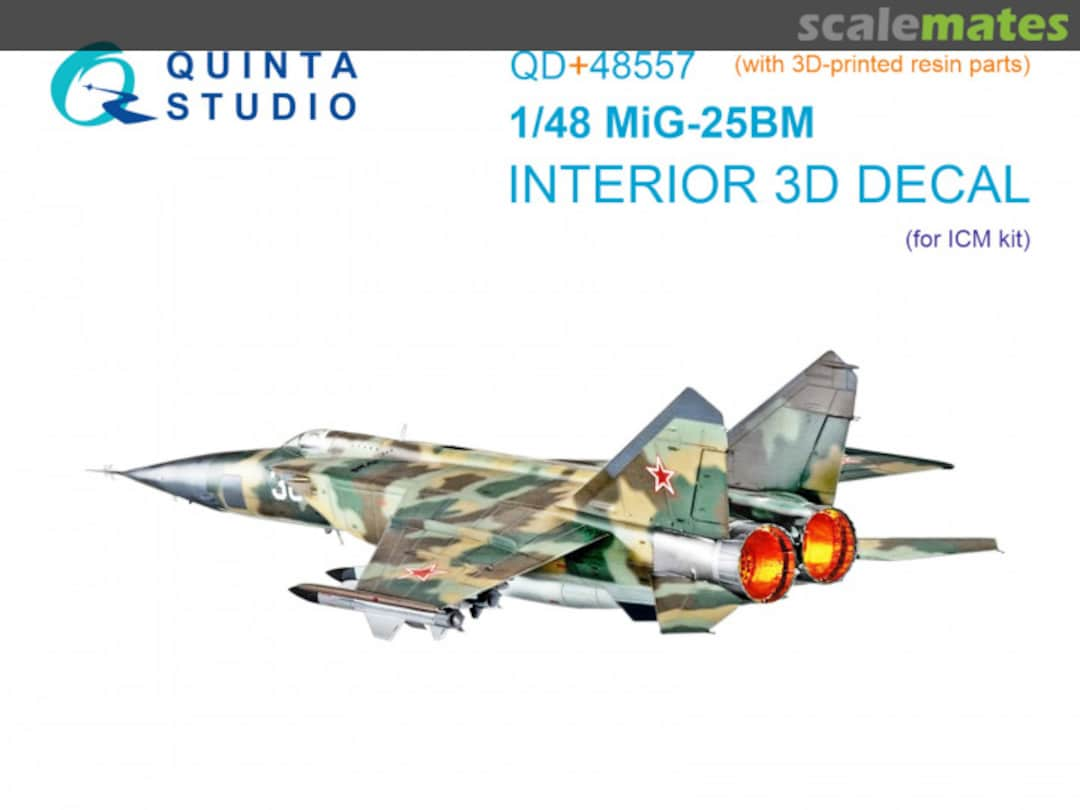 Boxart MiG-25BM interior 3D decals (with 3D-printed resin parts) QD+48557 Quinta Studio