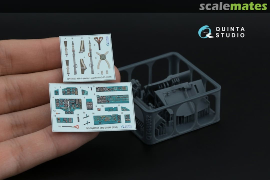 Contents MiG-25BM interior 3D decals (with 3D-printed resin parts) QD+48557 Quinta Studio