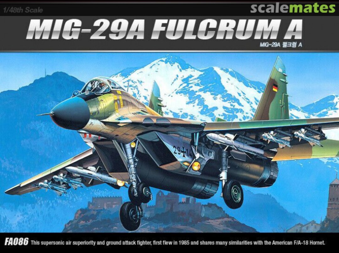 Boxart MIG-29A Fulcrum A FA086 Academy