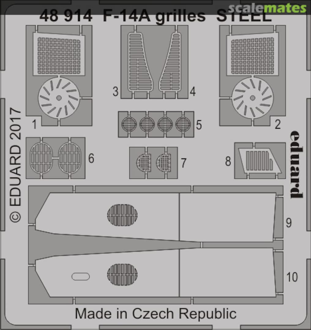 Boxart F-14A grilles STEEL 48914 Eduard