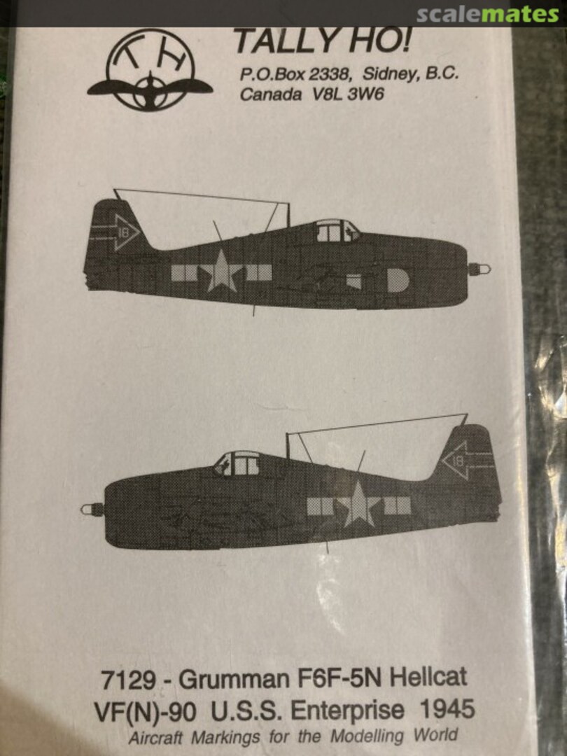 Boxart Grumman F6F-5N Hellcat 7129 Tally Ho! (Canada)