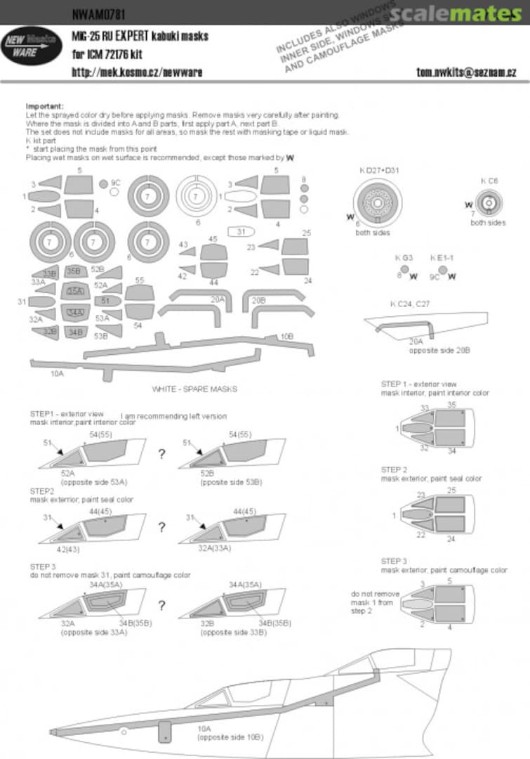 Boxart MiG-25 RU EXPERT kabuki masks NWAM0781 New Ware