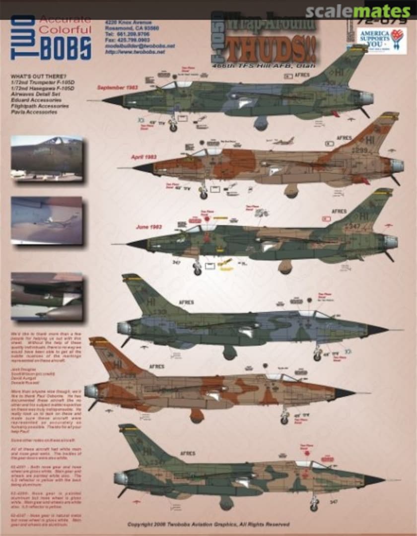 Boxart Republic F-105D Thunderchief 72-079 TwoBobs Aviation Graphics