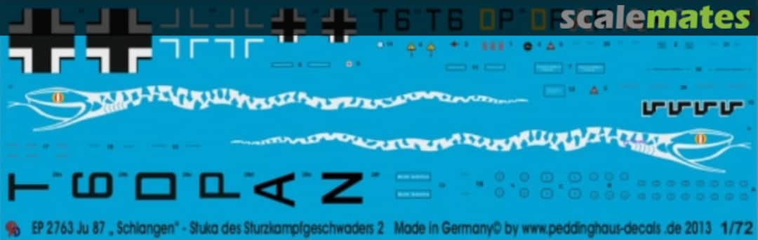 Boxart Ju 87 "Schlangen" - Stukas des Sturzkampfgeschwaders 2 EP 2763 Peddinghaus-Decals