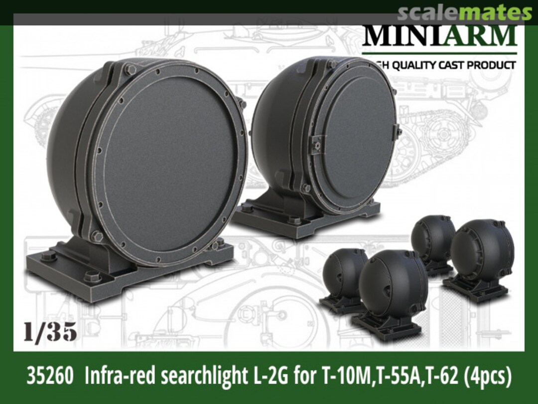 Boxart Infra-red searchlight L-2G for T-10M,T-55A,T-62 (4pcs) 35260 Miniarm