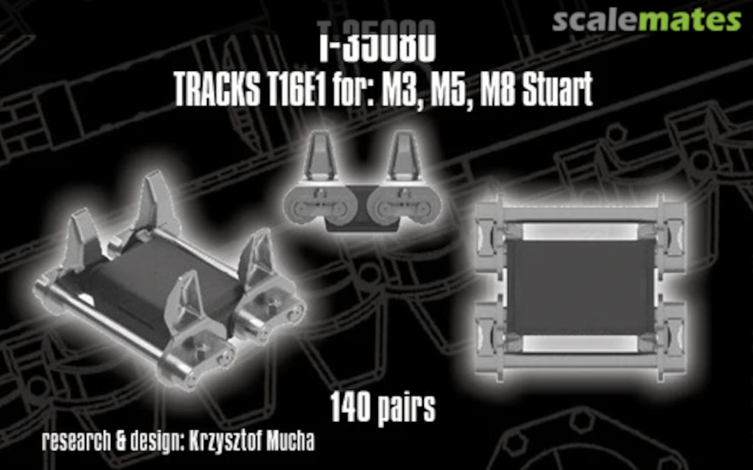 Boxart T16E1 tracks for M3, M5 M8 Stuart T-35080 QUICKTRACKS