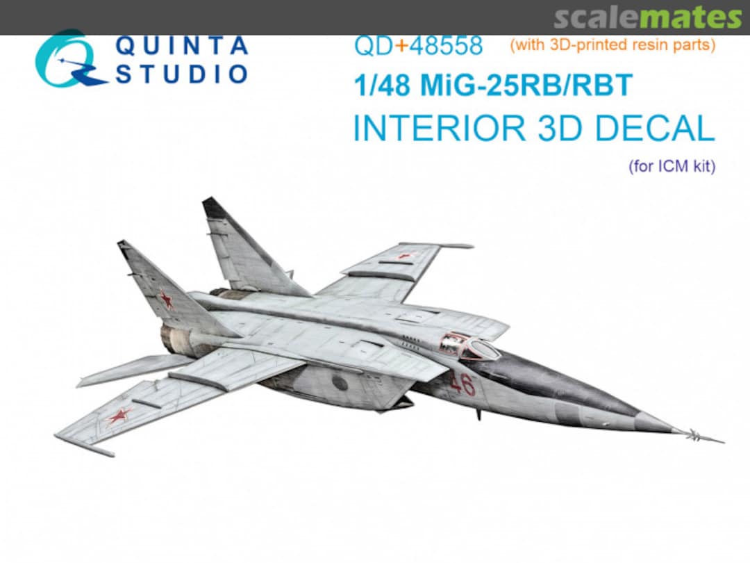 Boxart MiG-25R/RBT interior 3D decals (with 3D-printed resin parts) QD+48558 Quinta Studio