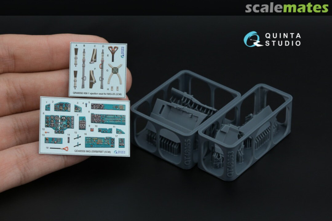 Contents MiG-25R/RBT interior 3D decals (with 3D-printed resin parts) QD+48558 Quinta Studio