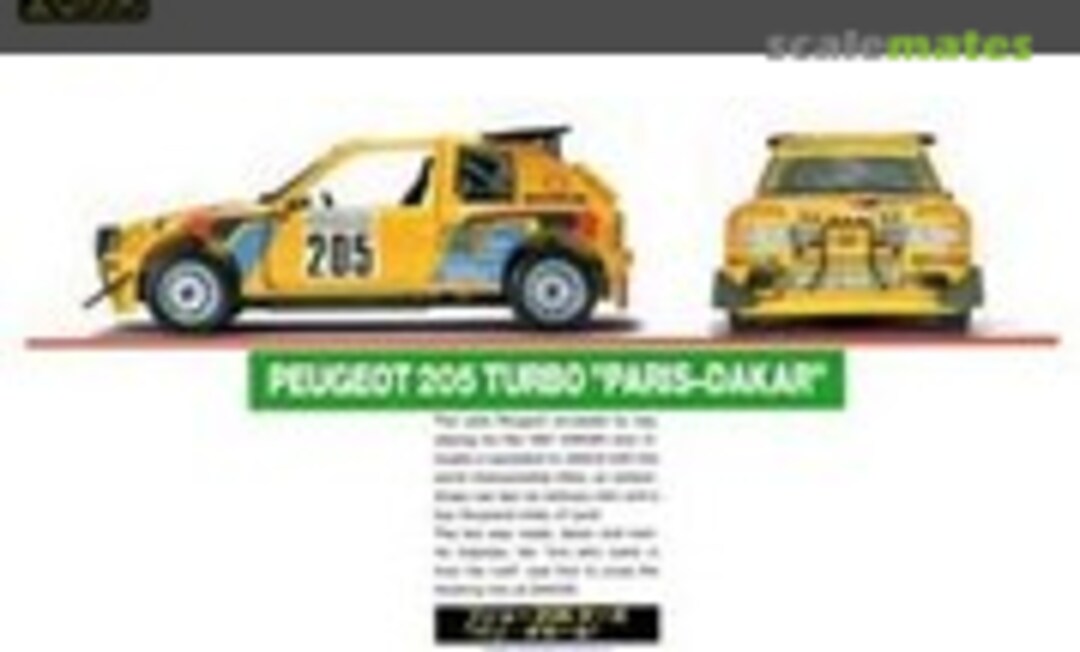 1:24 Peugeot 205 Turbo Paris-Dakar (Gunze Sangyo FG-253)