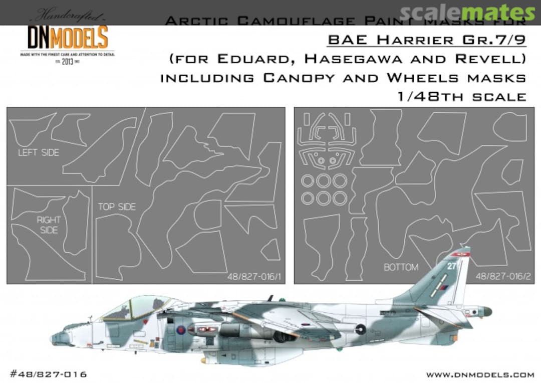 Boxart Arctic Camo (+Canopy & Wheels) Paint Mask set for Harrier GR.7/9 48/827-016 DN Models