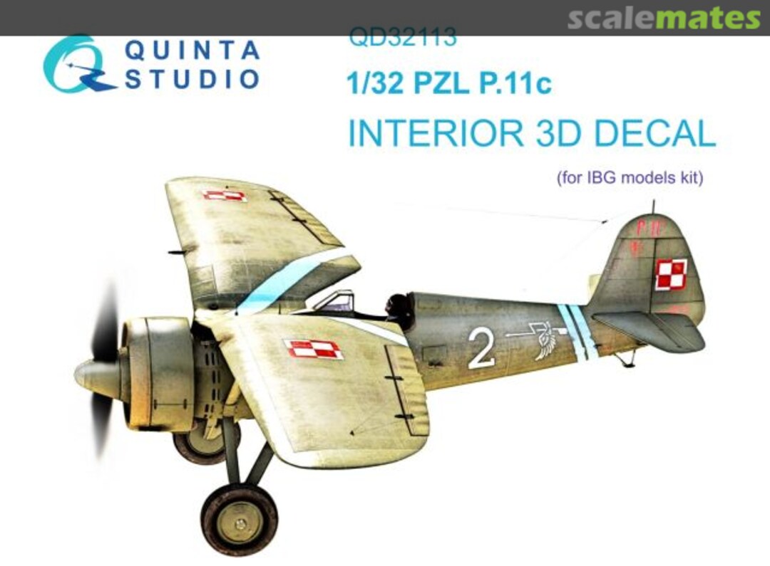 Boxart PZL P.11c Interior 3D decals QD32113 Quinta Studio