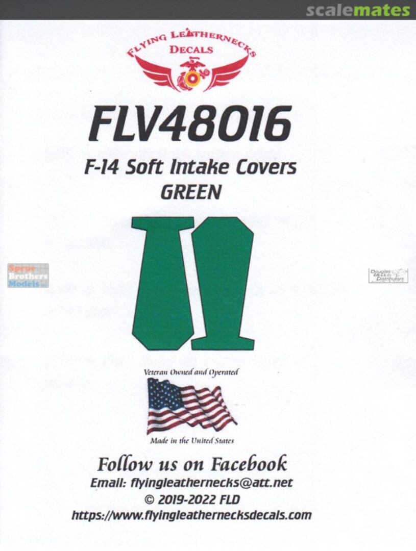 Boxart F-14 Tomcat Soft Intake Covers - Green FLV48016 Flying Leathernecks