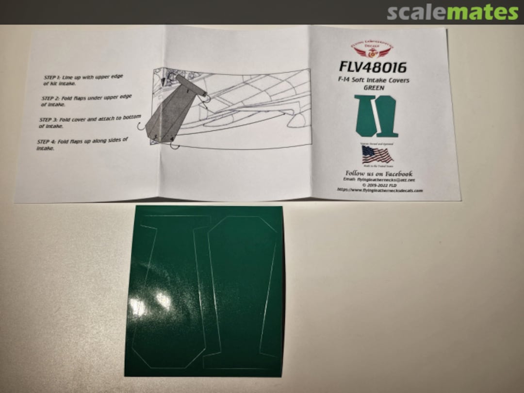 Contents F-14 Tomcat Soft Intake Covers - Green FLV48016 Flying Leathernecks