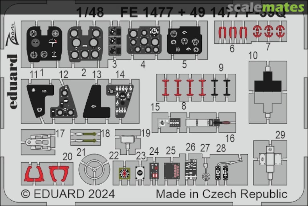 Boxart P-39Q cockpit details FE1477 Eduard