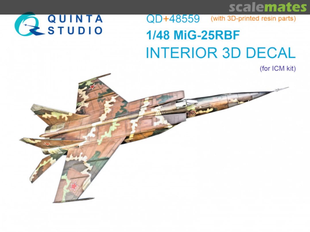 Boxart MiG-25RBF interior 3D decals (with 3D-printed resin parts) QD+48559 Quinta Studio