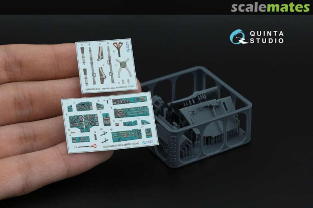 Contents MiG-25RBF interior 3D decals (with 3D-printed resin parts) QD+48559 Quinta Studio