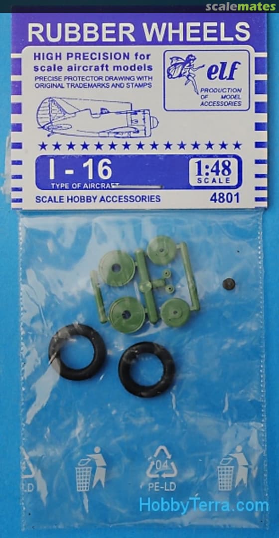 Boxart Rubber wheels for I-16 4801 Elf Production of Model Accessories